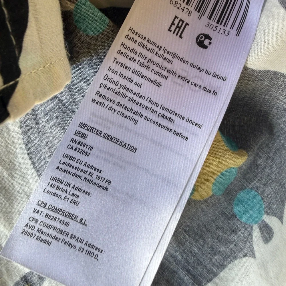 Anthropologie Exquise Button Down Shirt 4 Multi Geometric Kaleidoscope Print - Picture 14 of 15